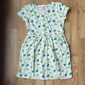 Cat & Jack Girls 4 Leaf Clover Lucky St. Patrick’s Day Dress Size Small 6/6x